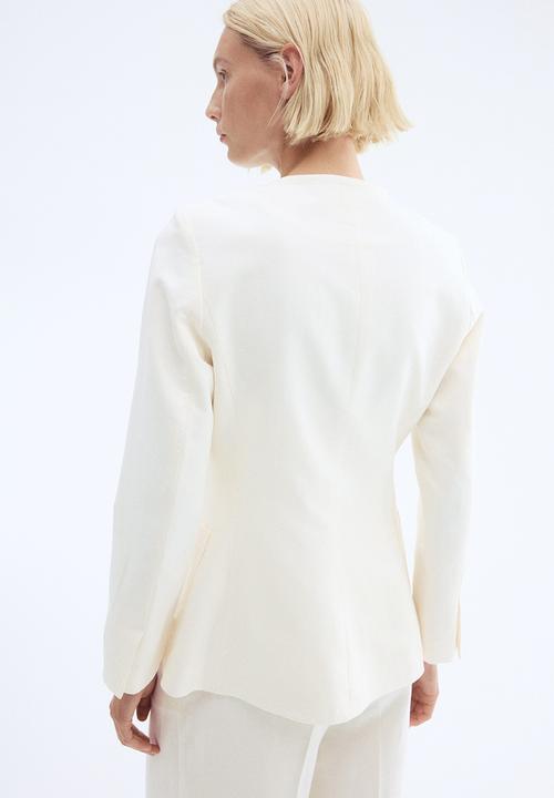 H&M - Linen-blend blazer - cream