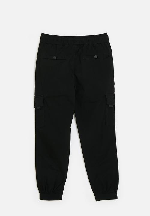 SOVIET - Boys cotton cargo pants - black