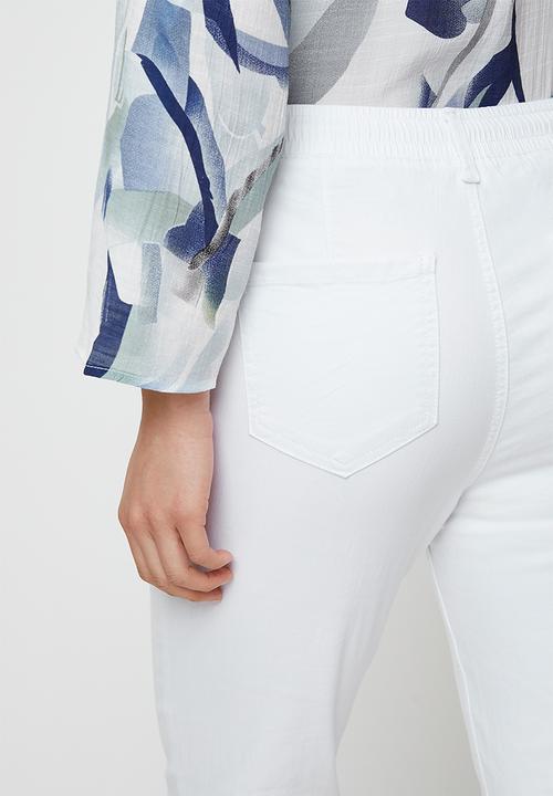 Stella Morgan - Drawcord elasticated jogger  - overdye white