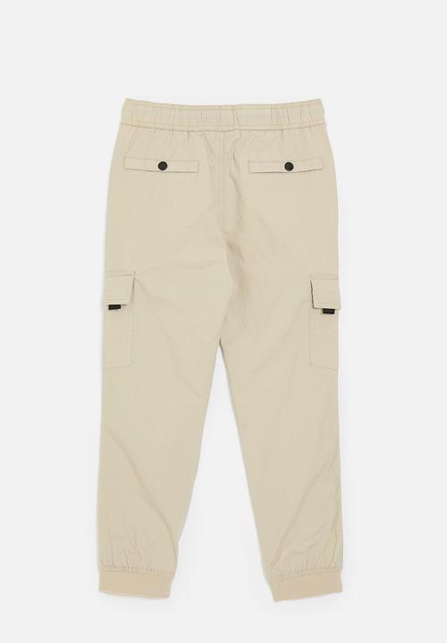SOVIET - Boys cotton cargo pants - stone