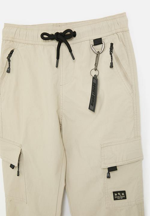 SOVIET - Boys cotton cargo pants - stone