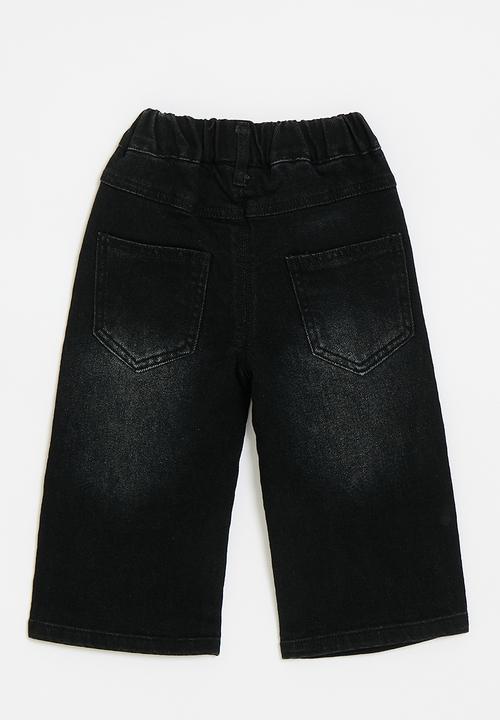 Pop Candy - Heart print denim jeans - black