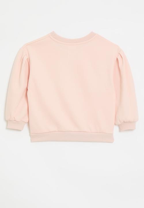 Pop Candy - Bow applique sweat top-pink