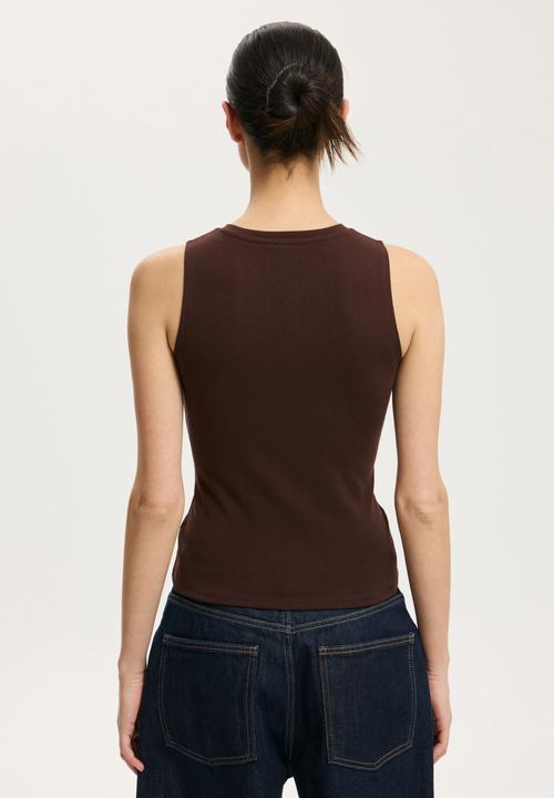 Cotton On - Bailey button detail vest - dark oak