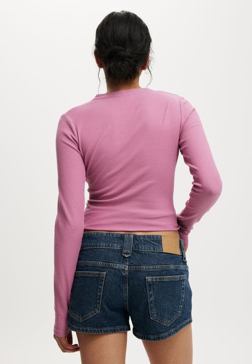 Cotton On - Ryan henley long sleeve - mystic mauve