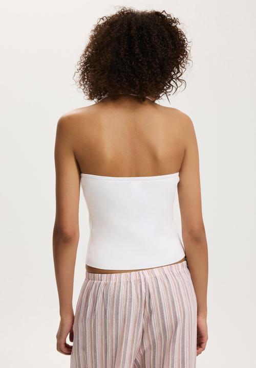 Cotton On - Knit halter tort ring - white