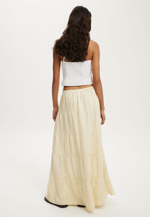 Cotton On - Haven multi tiered maxi skirt - nellie floral vanilla glow