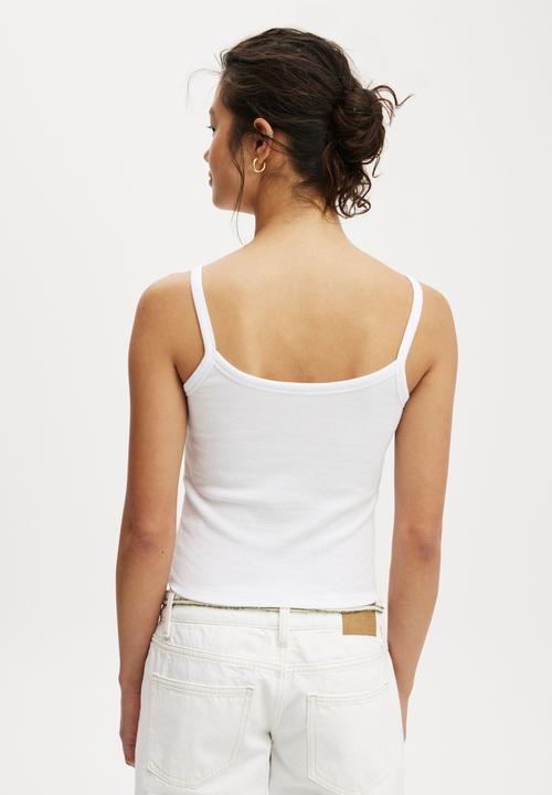 Cotton On - Goldie rib scoop cami - white