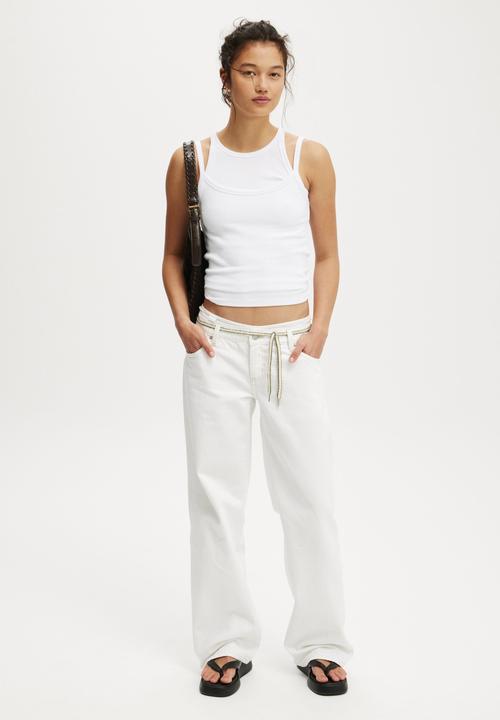 Cotton On - Goldie rib scoop cami - white