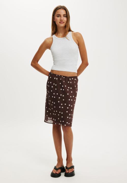Cotton On - Goldie rib high neck tank - grey marle