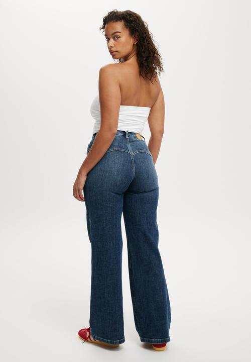 Cotton On - Curvy Stretch Wide Jean - Deepwater Blue/Western