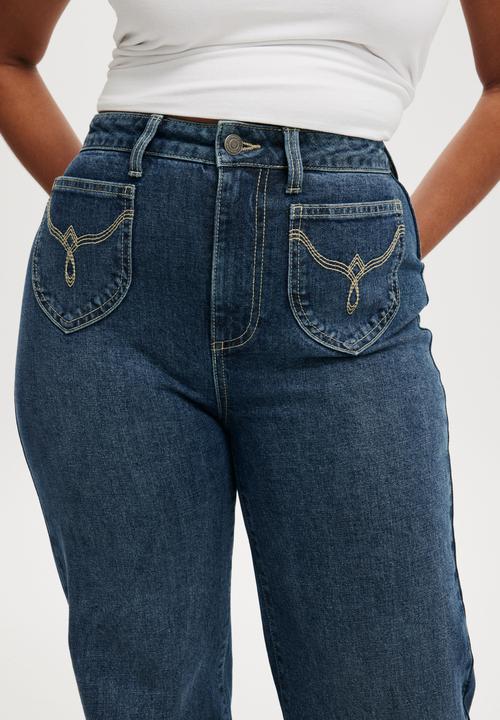 Cotton On - Curvy Stretch Wide Jean - Deepwater Blue/Western