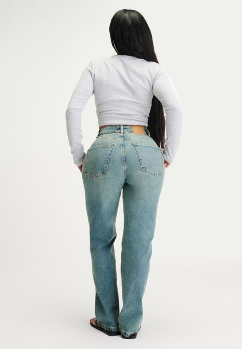 Cotton On - Curvy Stretch Straight Jean - Highway Blue Rip