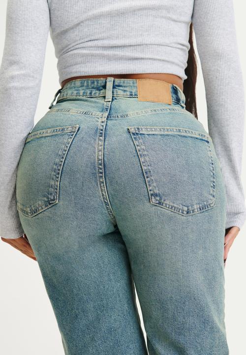 Cotton On - Curvy Stretch Straight Jean - Highway Blue Rip