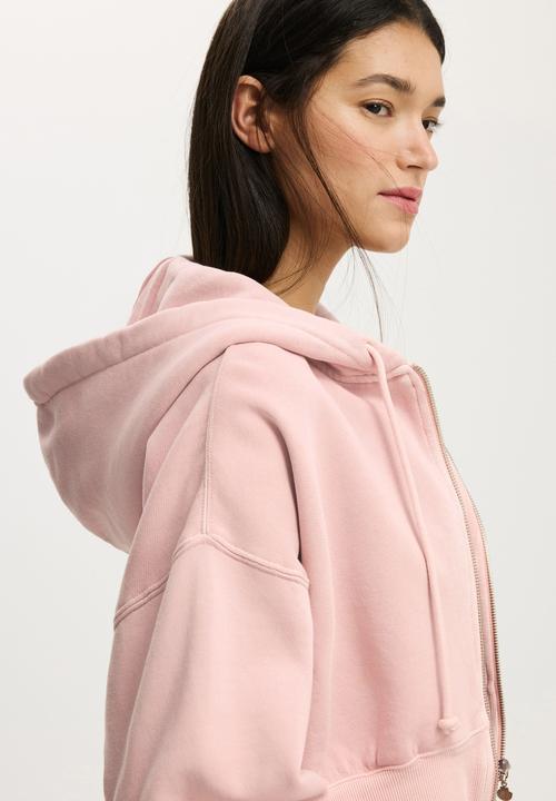 Cotton On - Cropped zip through hoodie - washed spellbound
