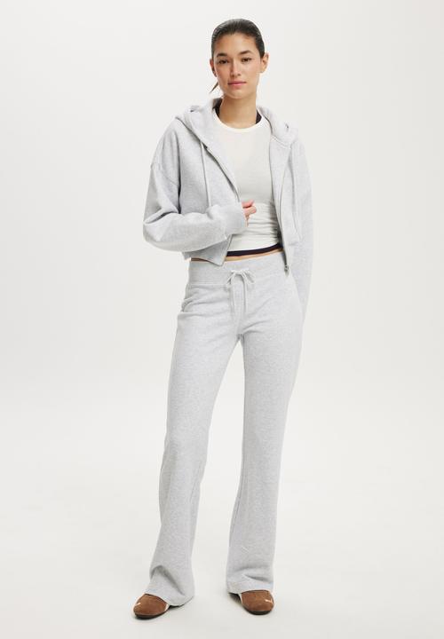 Cotton On - Cropped zip through hoodie - soft grey marle