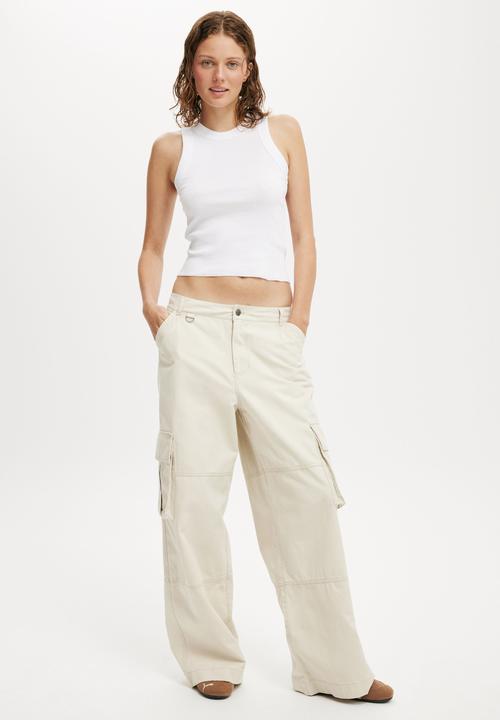 Cotton On - Benny cargo pant - washed ecru