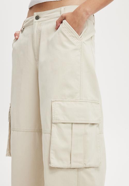 Cotton On - Benny cargo pant - washed ecru