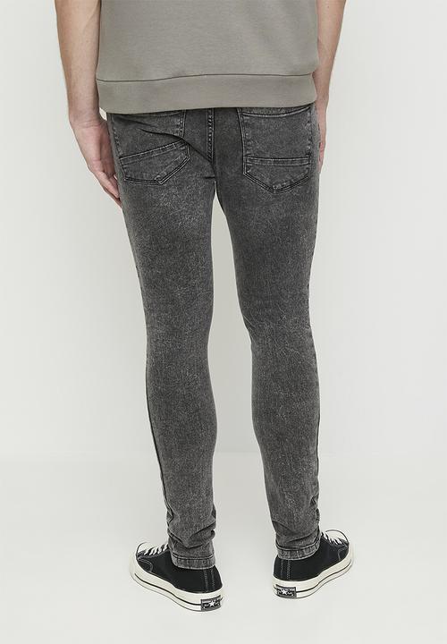 Brave Soul - Super Skinny Fit Denim Jean Acid Wash - Long Length