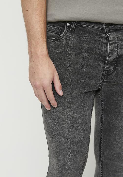 Brave Soul - Super Skinny Fit Denim Jean Acid Wash - Long Length
