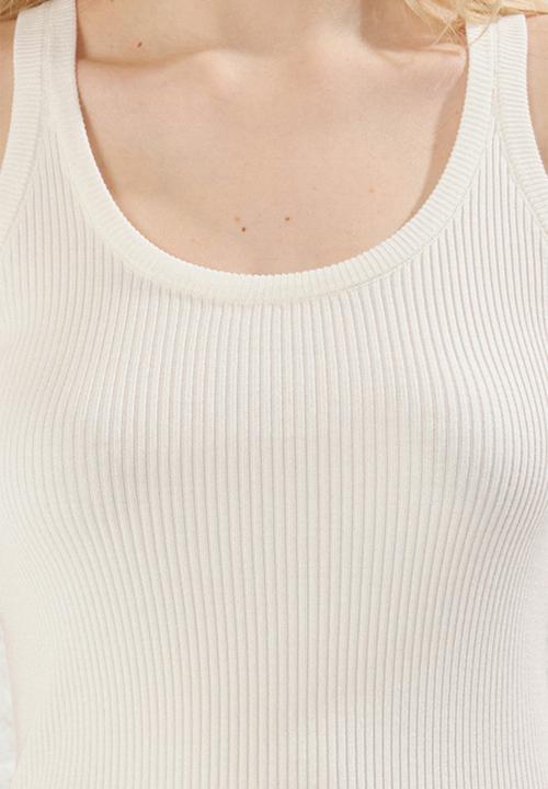 Trendyol - Crew Neck Basic Knitwear Tank - Ecru