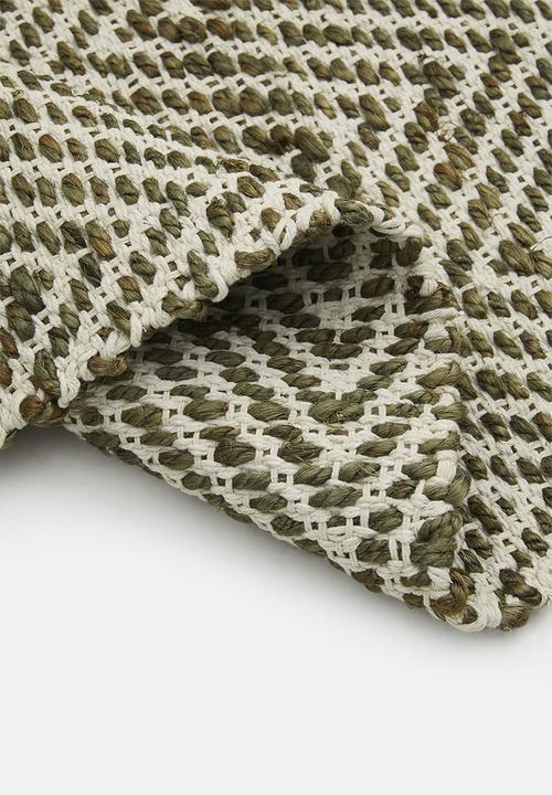 Sixth Floor - Handwoven Chevron Jute Durrie Olive