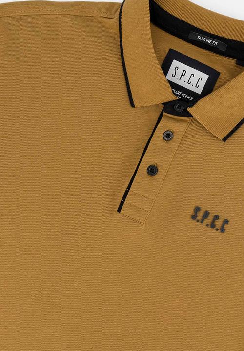 S.P.C.C - Amos Golfer  - Slimline Fit Signature Polos Medallion - Mustard