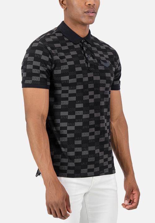 S.P.C.C - Morello Golfer - Black Slimline Fit Fashion Polos - Black