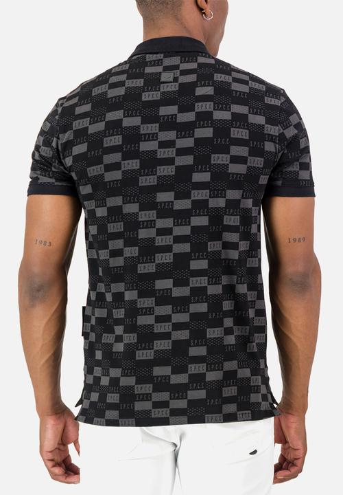 S.P.C.C - Morello Golfer - Black Slimline Fit Fashion Polos - Black