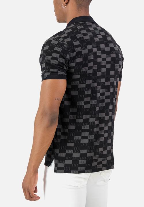 S.P.C.C - Morello Golfer - Black Slimline Fit Fashion Polos - Black