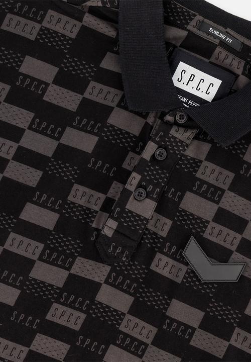 S.P.C.C - Morello Golfer - Black Slimline Fit Fashion Polos - Black