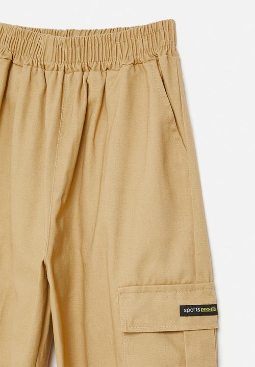 Pop Candy - Cuffed utility jogger - beige