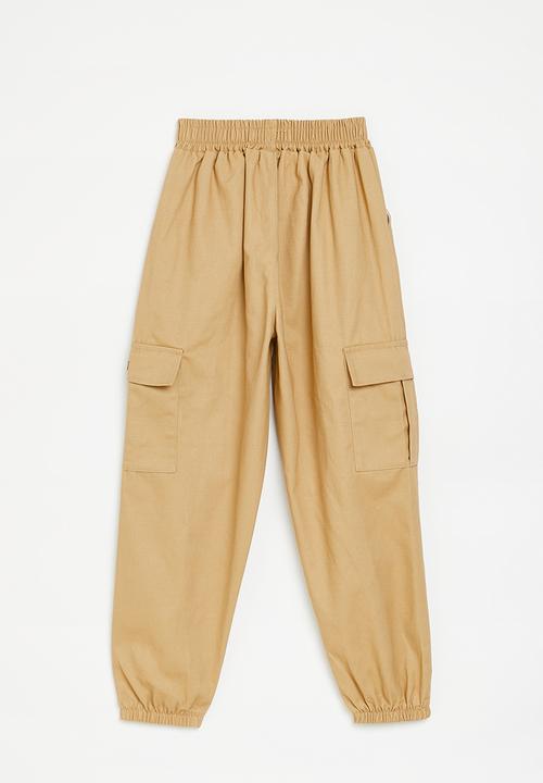 Pop Candy - Cuffed utility jogger - beige