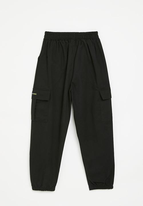 Pop Candy - Cuffed utility joggers - black