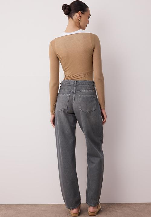 Trendyol - Low Waist Loose Baggy Jeans - Grey