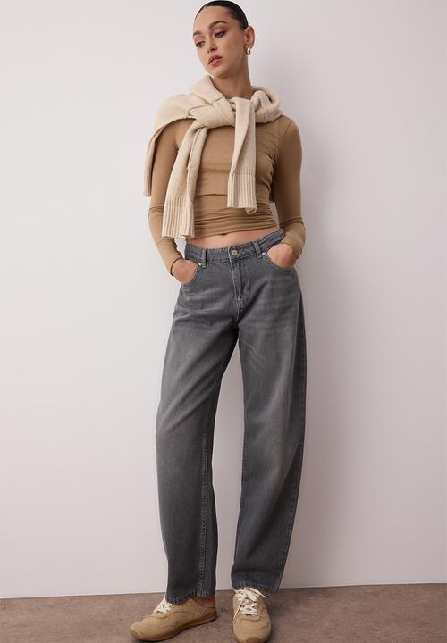 Trendyol - Low Waist Loose Baggy Jeans - Grey