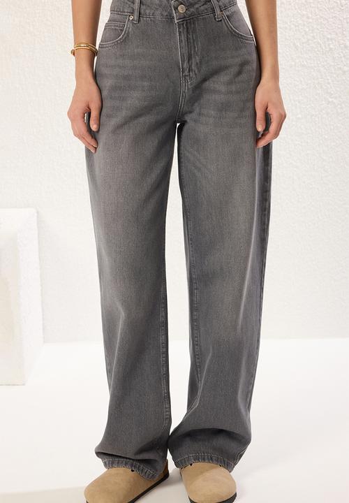 Trendyol - Low Waist Loose Baggy Jeans - Grey