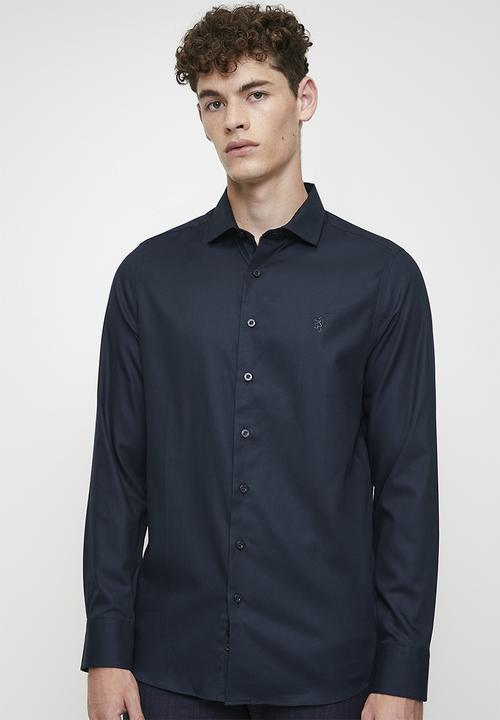 Pringle of Scotland - Pringle tim long sleeve tailored shirt - navy