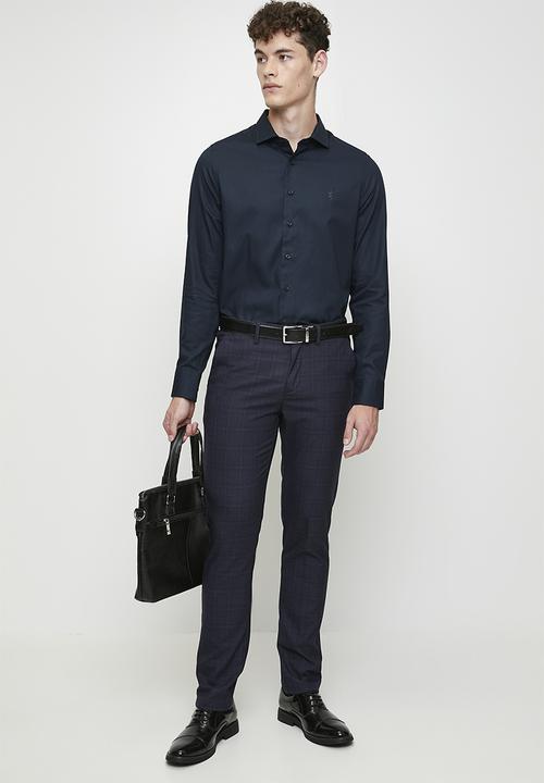 Pringle of Scotland - Pringle tim long sleeve tailored shirt - navy