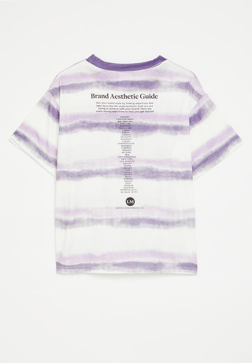 Pop Candy - Slogan crew neck tee - purple/white/progress