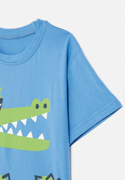 Pop Candy - Croc graphic tee - sky blue/cool!