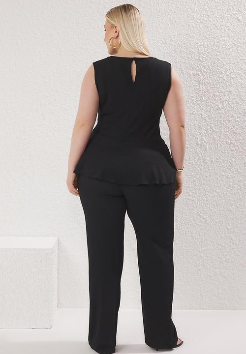 Trendyol - Plus size flexible wrap suit - black