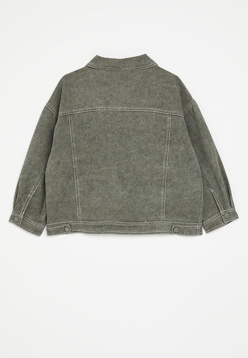 Pop Candy - Trucker jacket with contrast topstitching - grey
