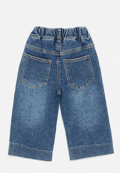 Pop Candy - Embroidered bow denim jeans - blue