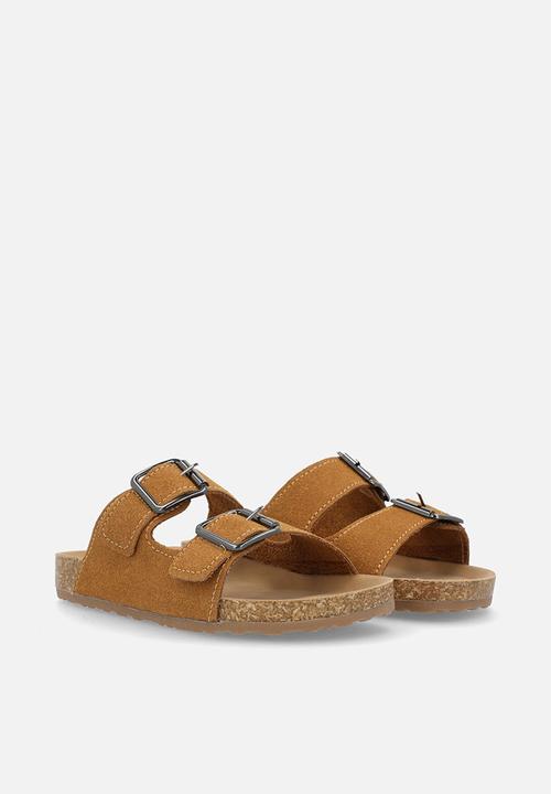 Pop Candy - Platform  twin strap sandals- brown