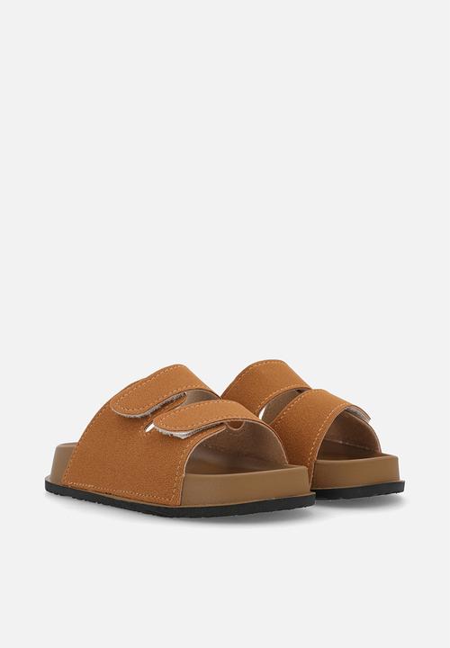 Pop Candy - Twin strap slides - ginger brown