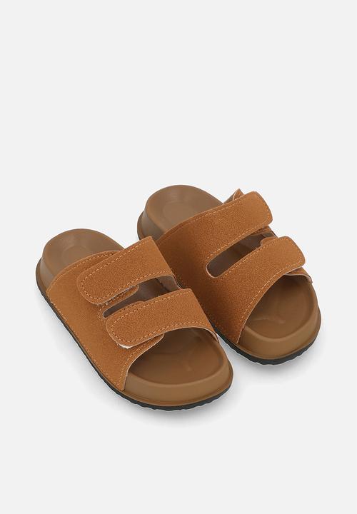 Pop Candy - Twin strap slides - ginger brown