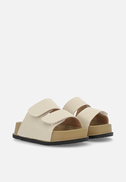 Pop Candy - Twin strap slides - merino white