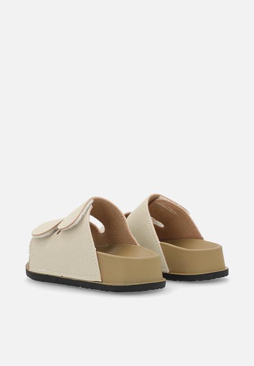 Pop Candy - Twin strap slides - merino white