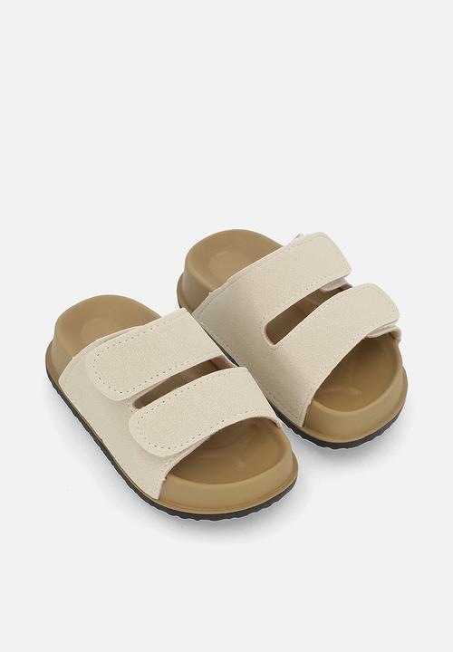 Pop Candy - Twin strap slides - merino white
